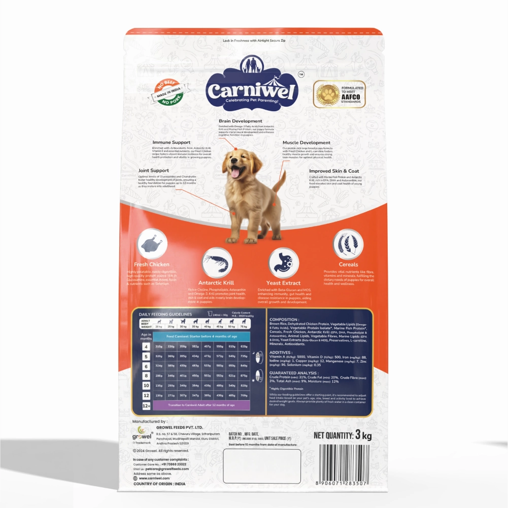 Carniwel Fresh Chicken Kibble Large Breed Puppy Dog Dry Food