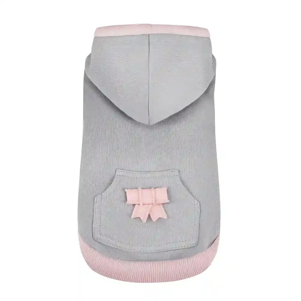 Chloe's Home New York Blouse Sweatshirt for Dogs (Grey/Pink)