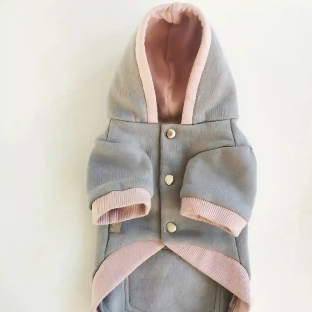 Chloe's Home New York Blouse Sweatshirt for Dogs (Grey/Pink)
