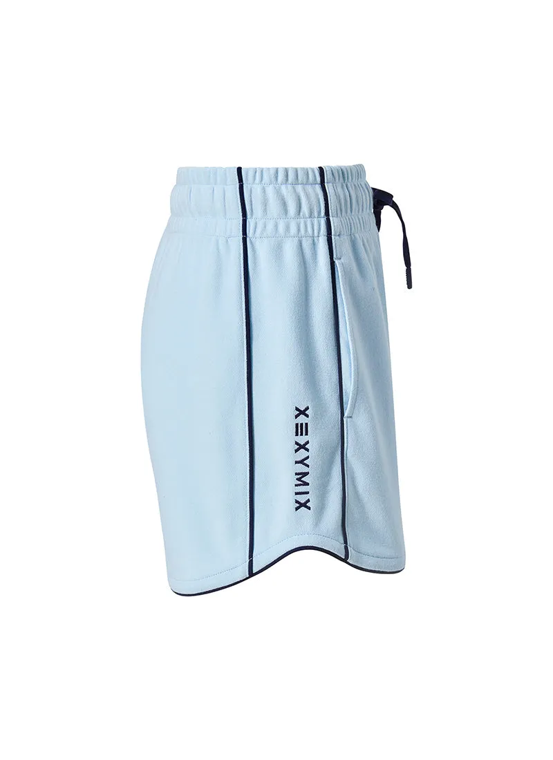 Color Block Piping Curve Shorts