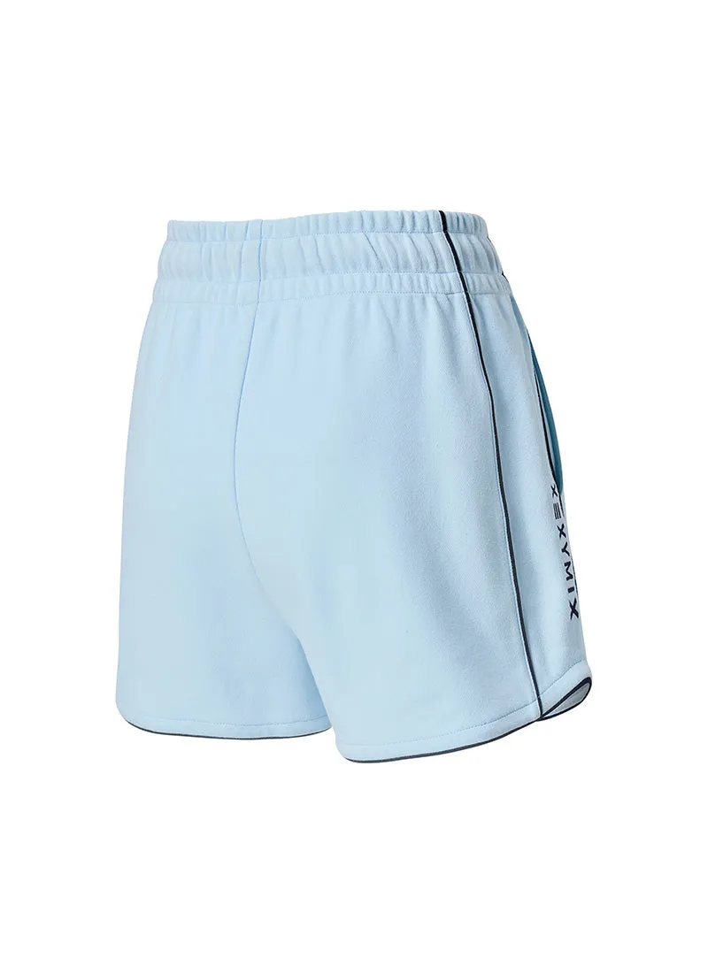 Color Block Piping Curve Shorts