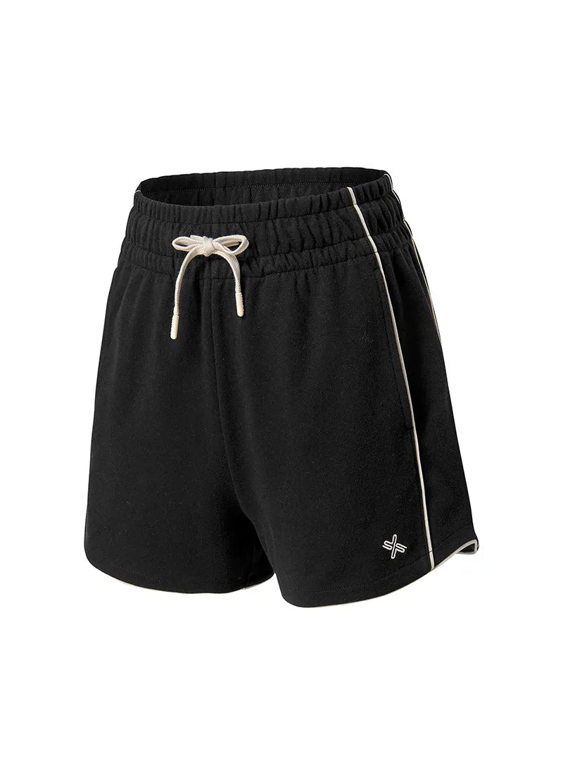 Color Block Piping Curve Shorts