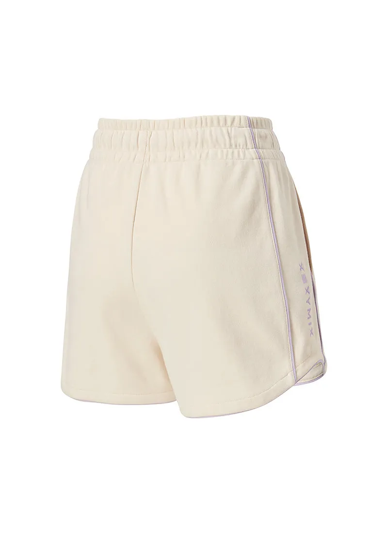 Color Block Piping Curve Shorts