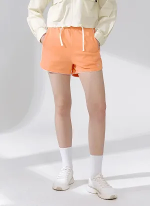 Color Block Piping Curve Shorts