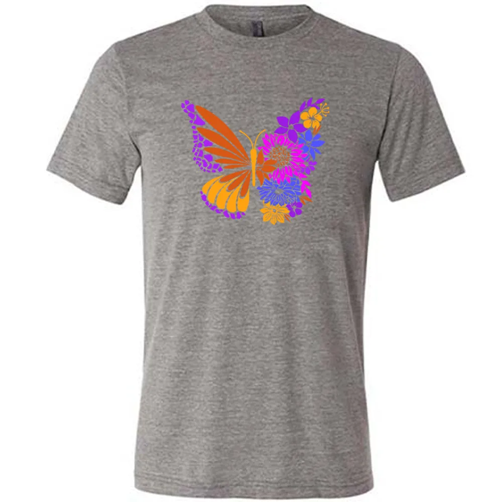 Colorful Floral Butterfly Shirt Unisex