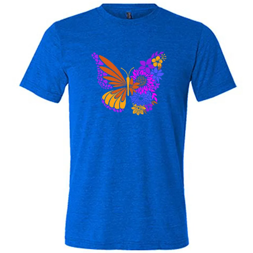 Colorful Floral Butterfly Shirt Unisex