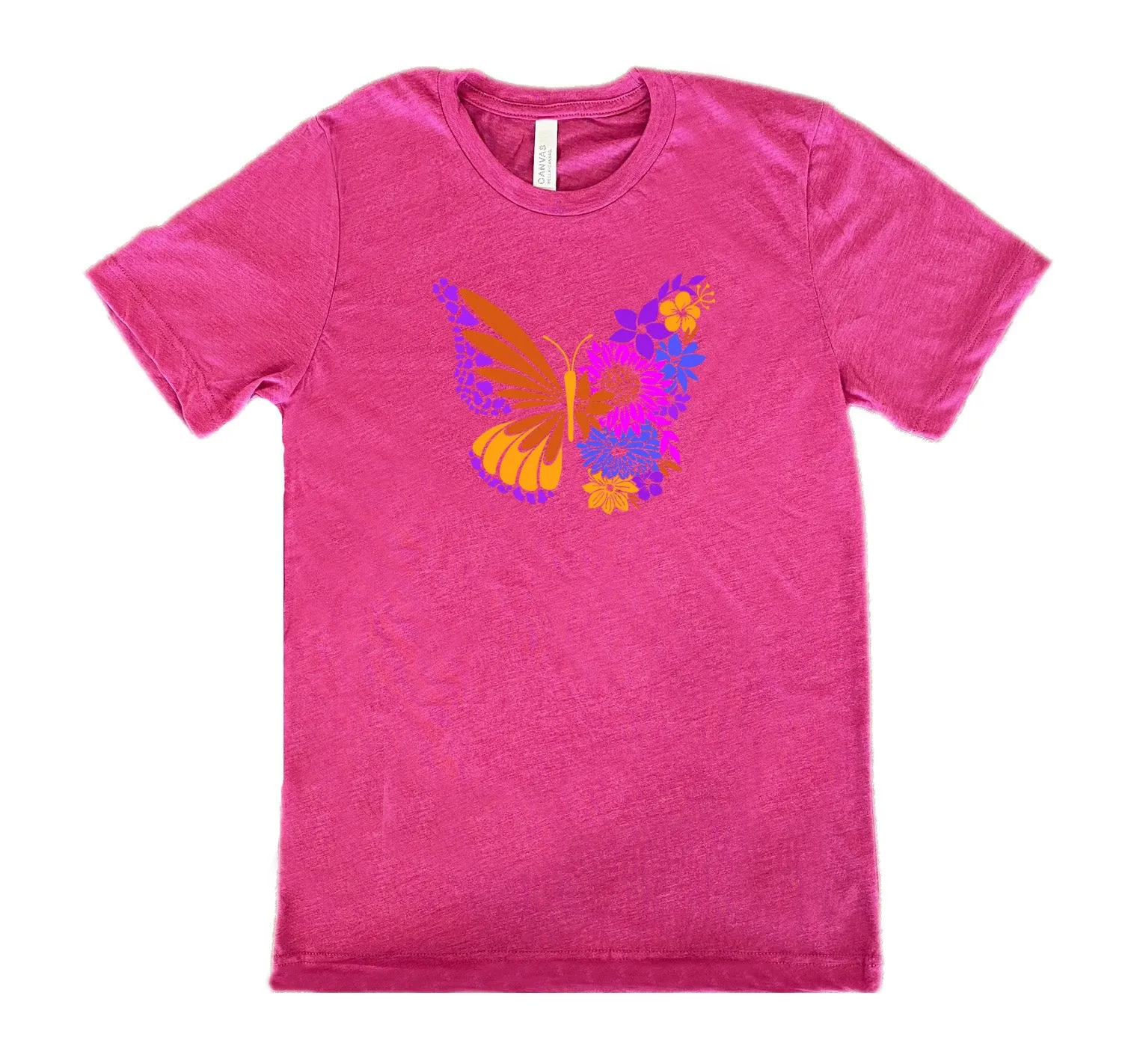 Colorful Floral Butterfly Shirt Unisex