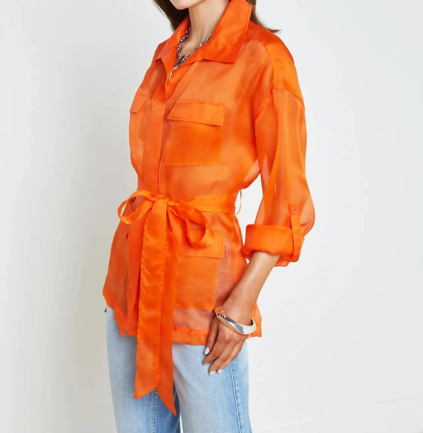 Colson Safari Jacket In Pop Orange