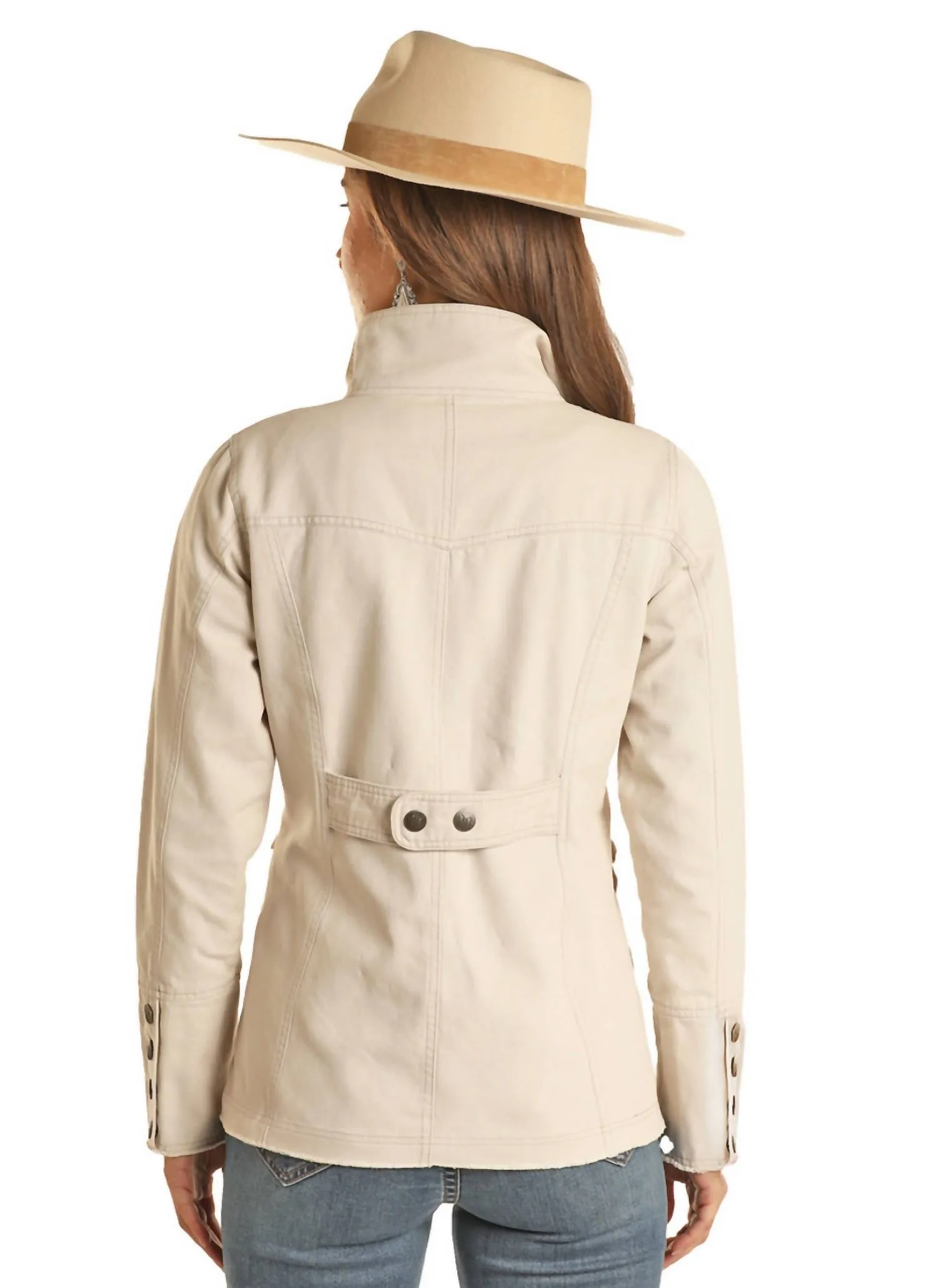 Cotton Canvas Jacket In Natural