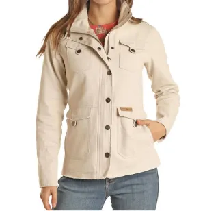Cotton Canvas Jacket In Natural