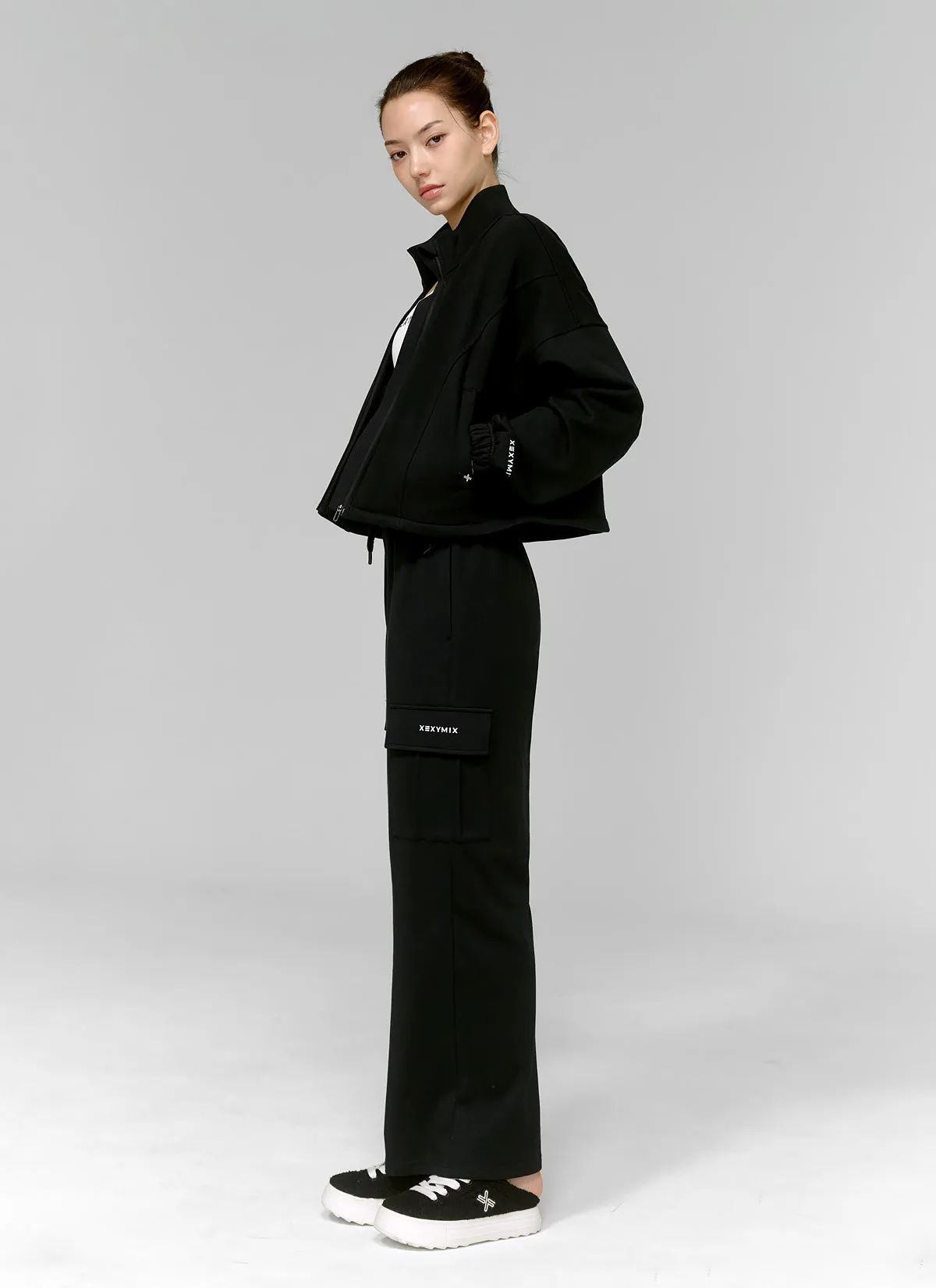Cotton Fluffy Cargo Wide Pants