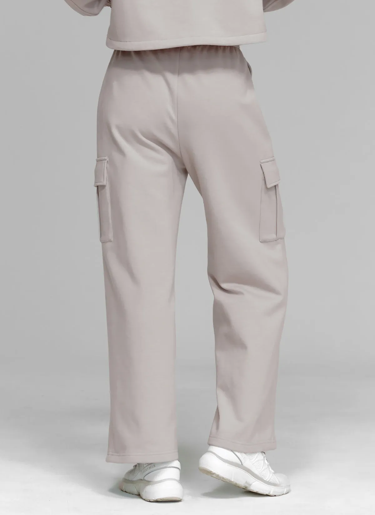 Cotton Fluffy Cargo Wide Pants
