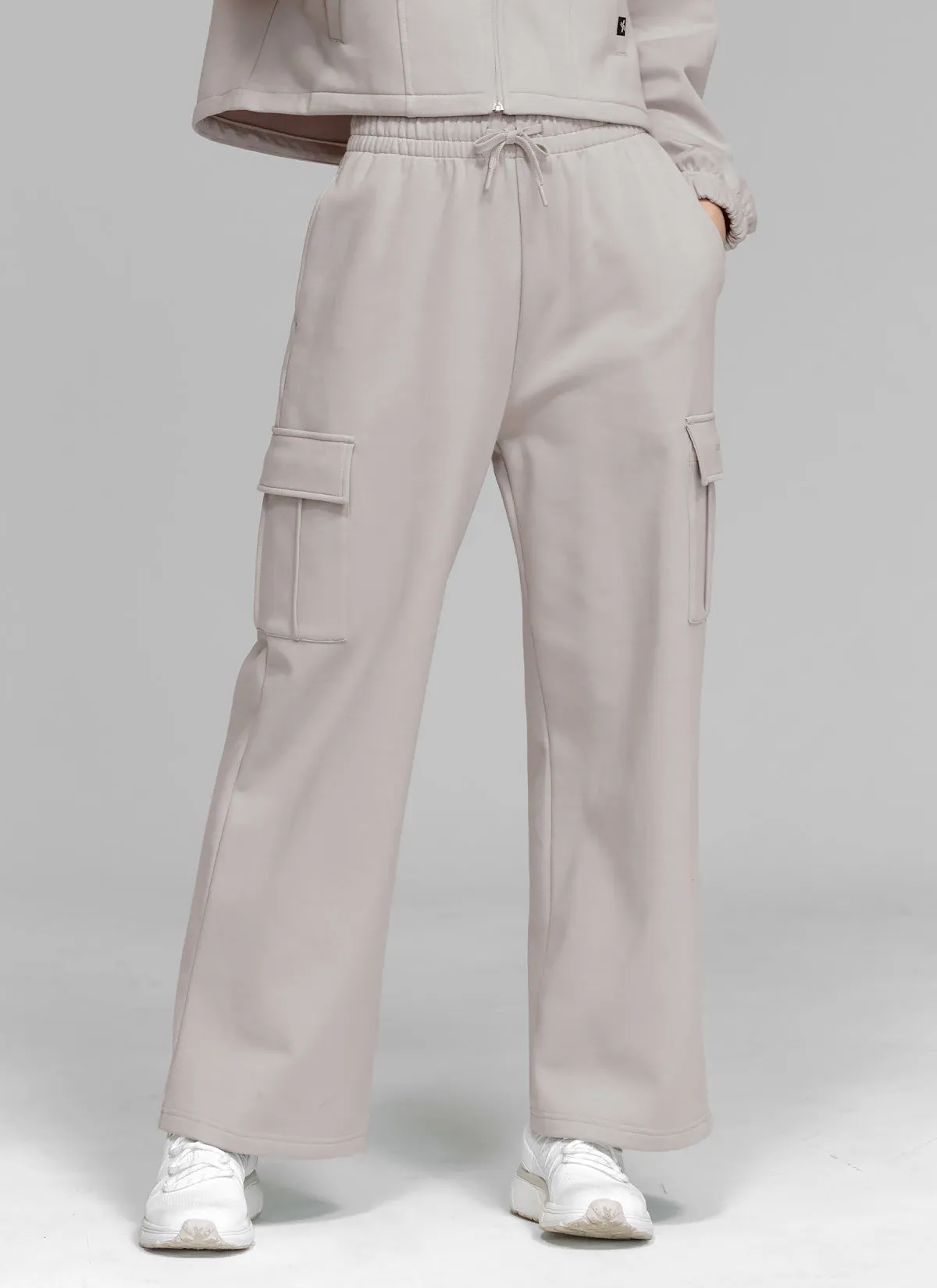 Cotton Fluffy Cargo Wide Pants