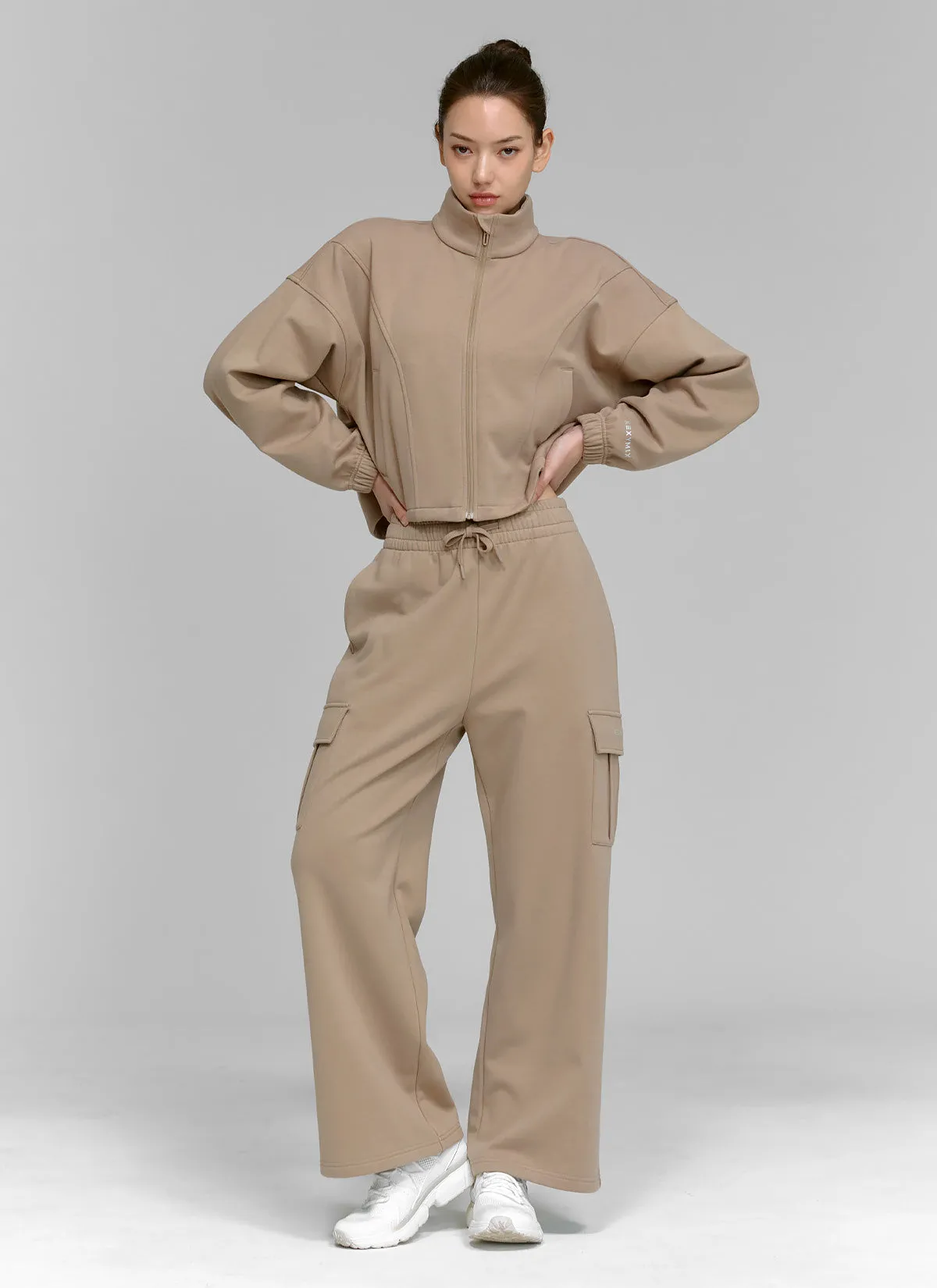 Cotton Fluffy Cargo Wide Pants