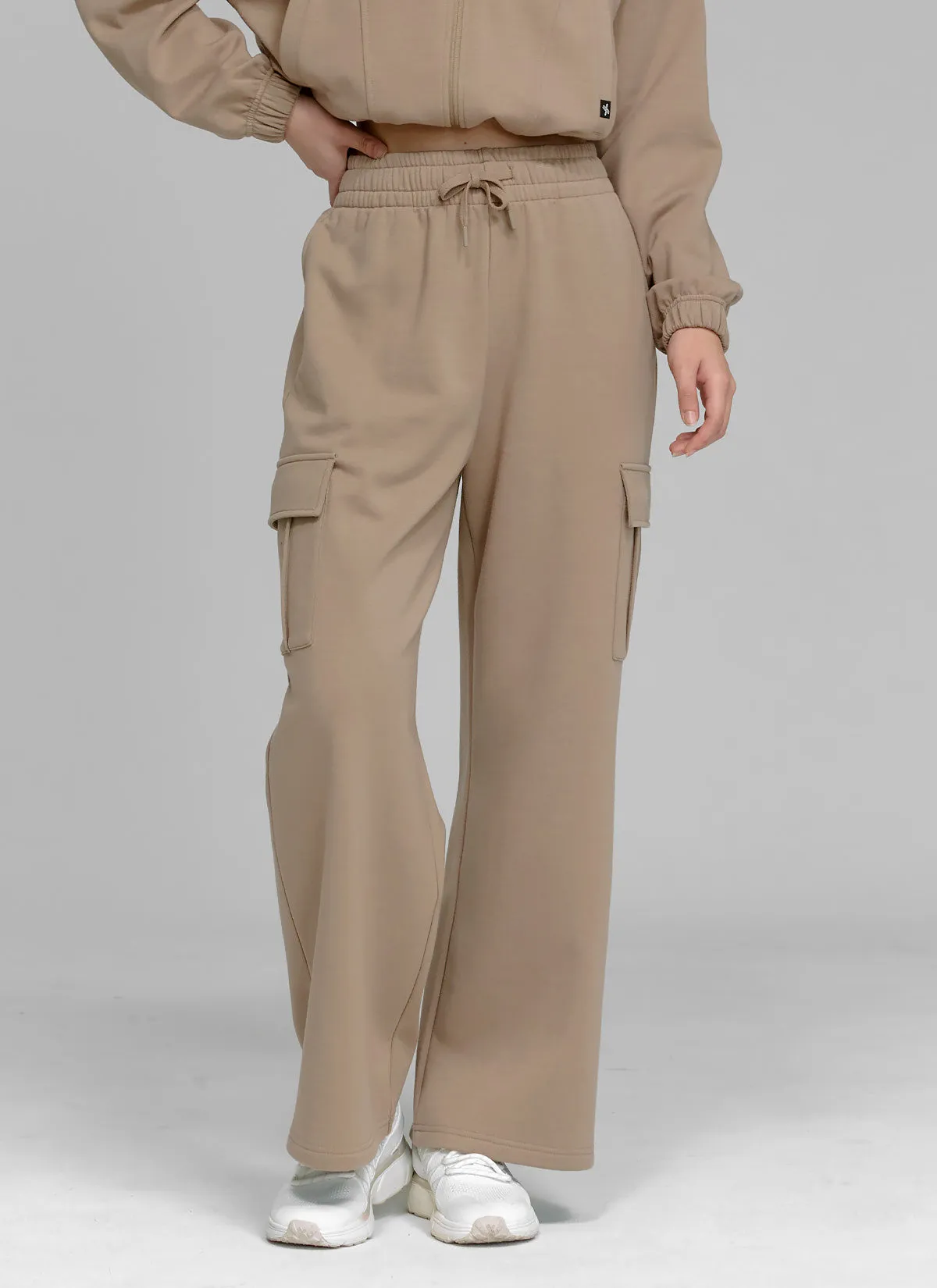 Cotton Fluffy Cargo Wide Pants