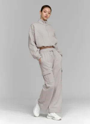 Cotton Fluffy Cargo Wide Pants
