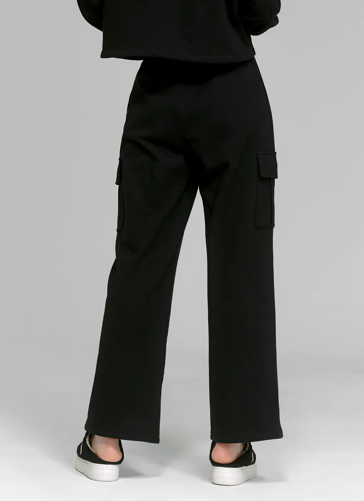 Cotton Fluffy Cargo Wide Pants