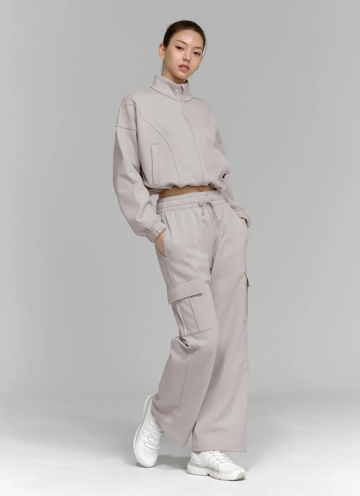 Cotton Fluffy Cargo Wide Pants