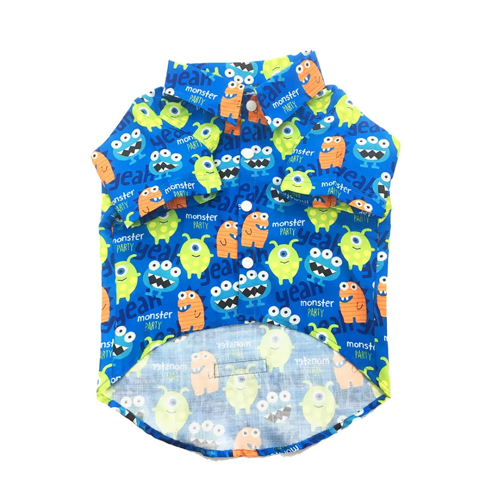 Dogobow Monster Print Shirt for Dogs (Blue)