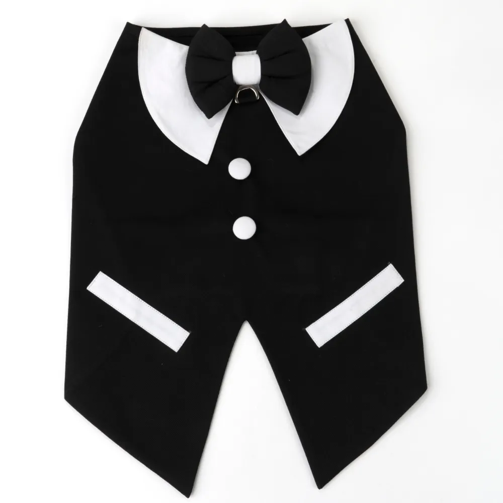 Dogobow Tuxedo Wrap for Dogs (Black / White) (Get a Bow Free)