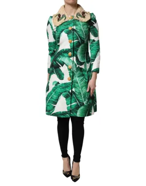 Dolce & Gabbana multi Leaf Print Embellished Trenchcoat Women's Jacket