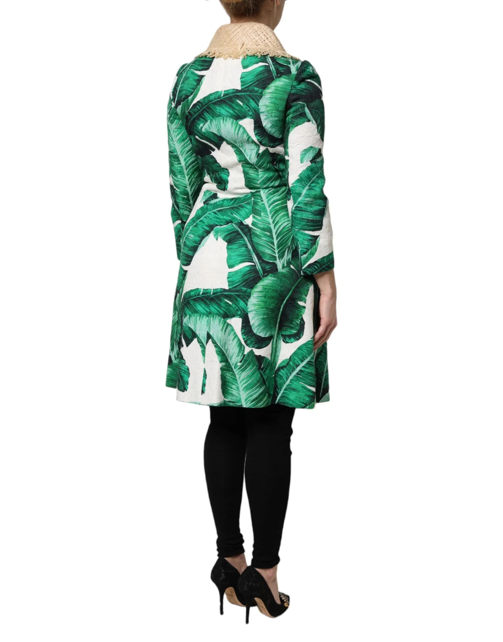 Dolce & Gabbana multi Leaf Print Embellished Trenchcoat Women's Jacket