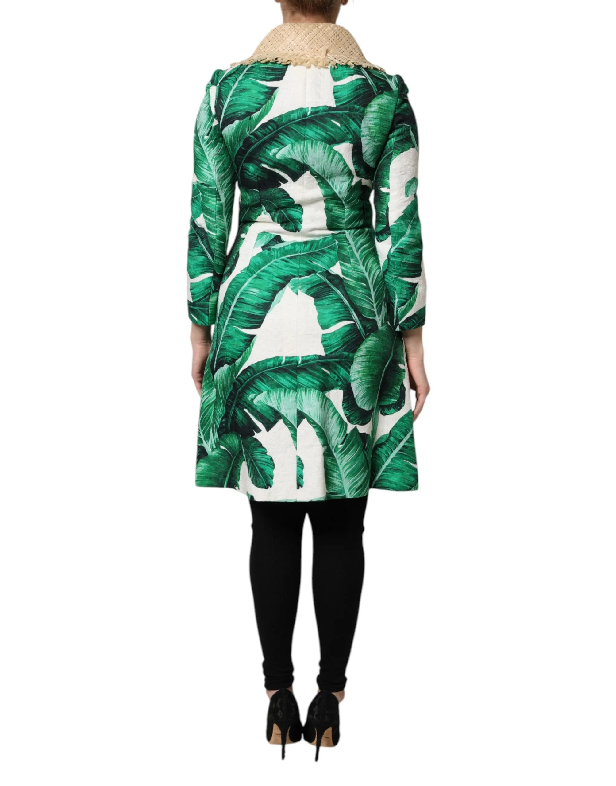 Dolce & Gabbana multi Leaf Print Embellished Trenchcoat Women's Jacket