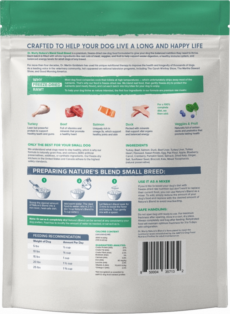 Dr. Marty Nature's Blend Small Breed Freeze Dried Raw Dog Food