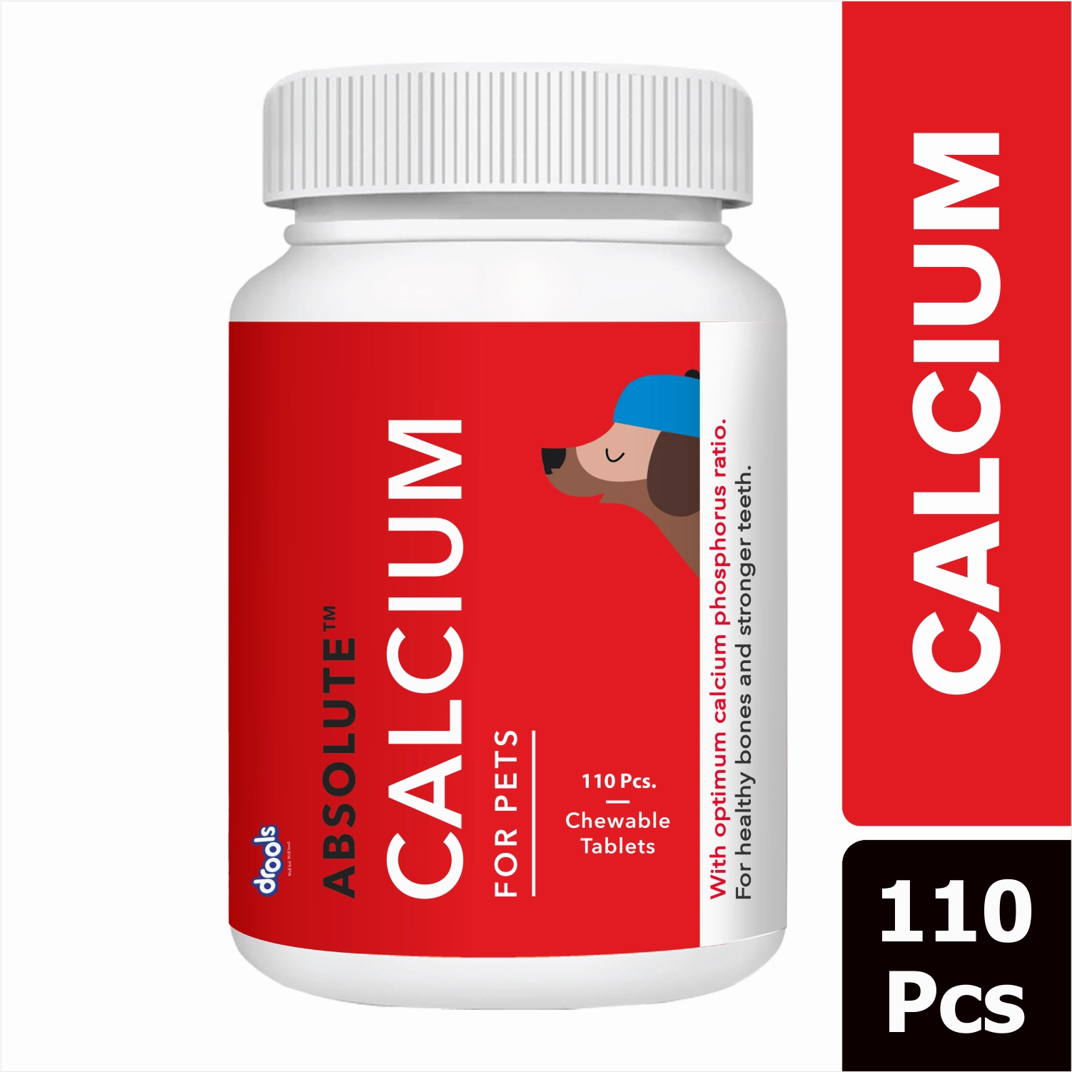 Drools Absolute Skin & Coat and  Absolute Calcium Dog Supplement Tablets Combo