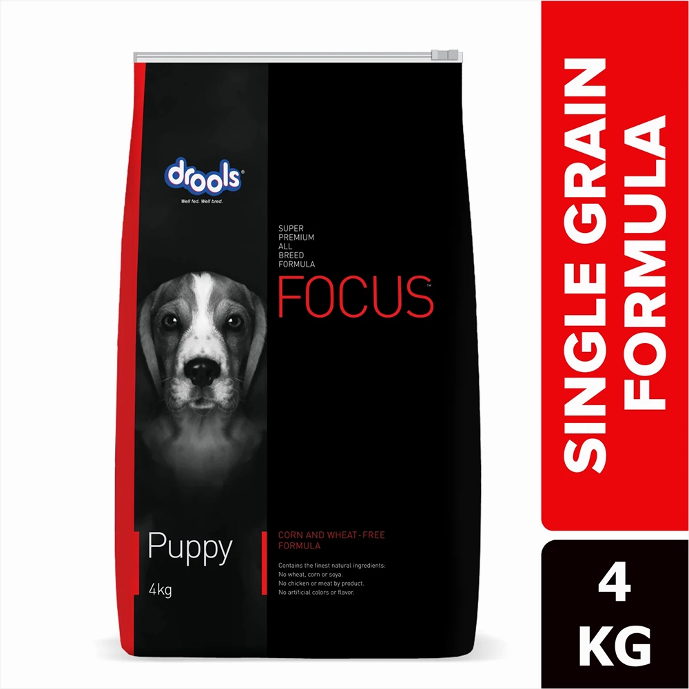 Drools Focus Super Premium Dry Food and Chicken & Chicken Liver Chunks in Gravy Puppy Dog Wet Food Combo