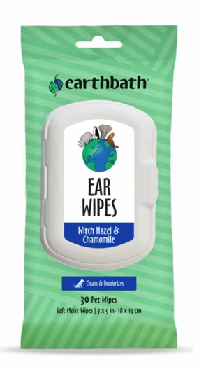 Earthbath Ear Wipes with Witch Hazel & Chamomile  30 ct