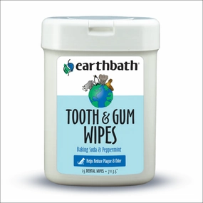 EarthBath Peppermint Flavor Tooth & Gum Wipes for Dogs and Cats