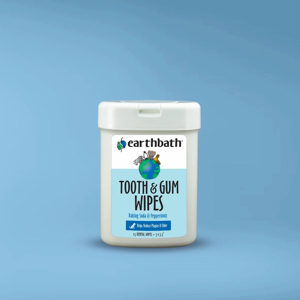 EarthBath Peppermint Flavor Tooth & Gum Wipes for Dogs and Cats