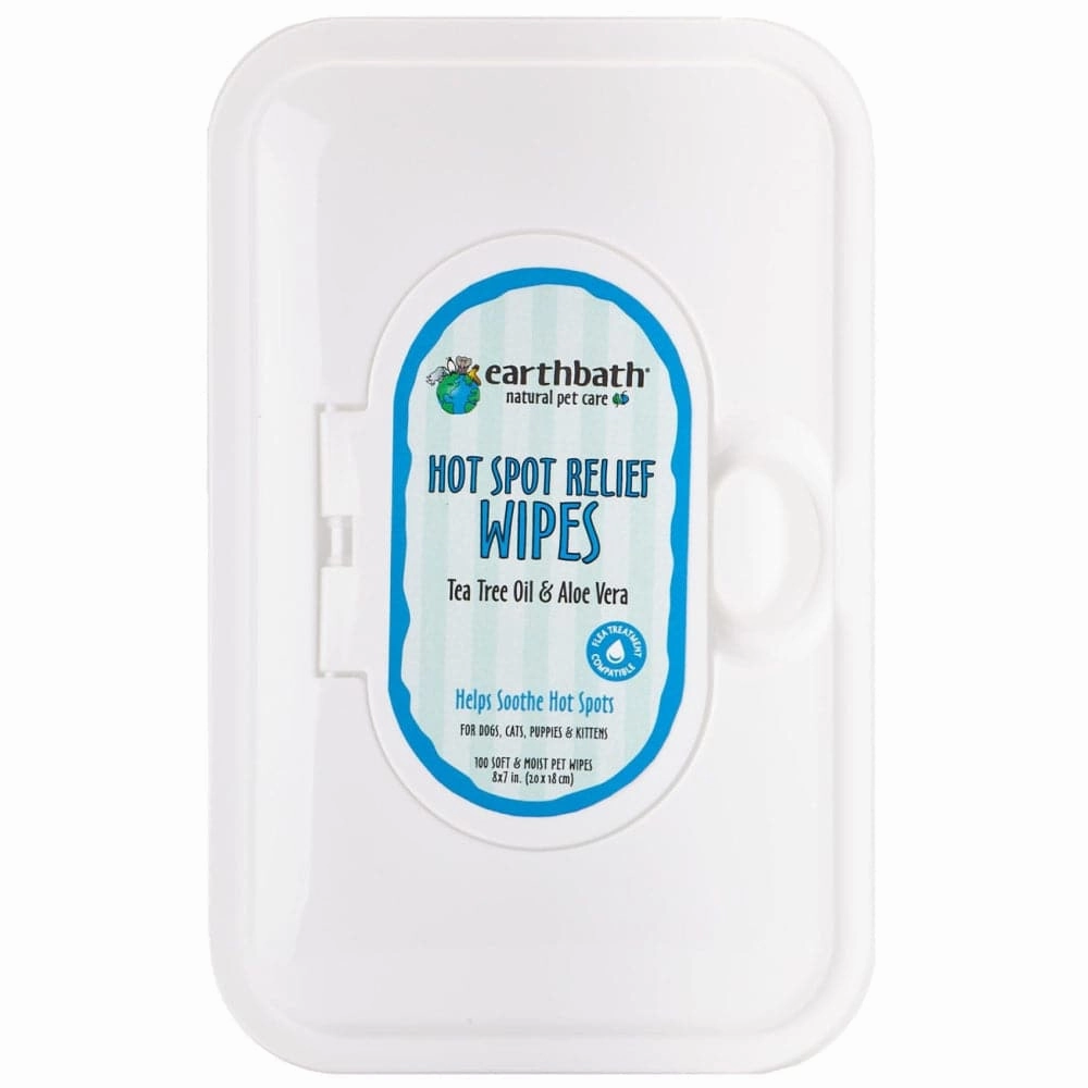 EarthBath Tea Tree & Aloe Vera Hot Spot Wipes for Dogs and Cats