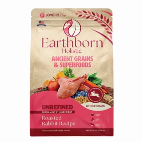 Earthborn Holistic Unrefined Roasted Rabbit with Ancient Grains & Superfoods Dry Dog Food 25 lb