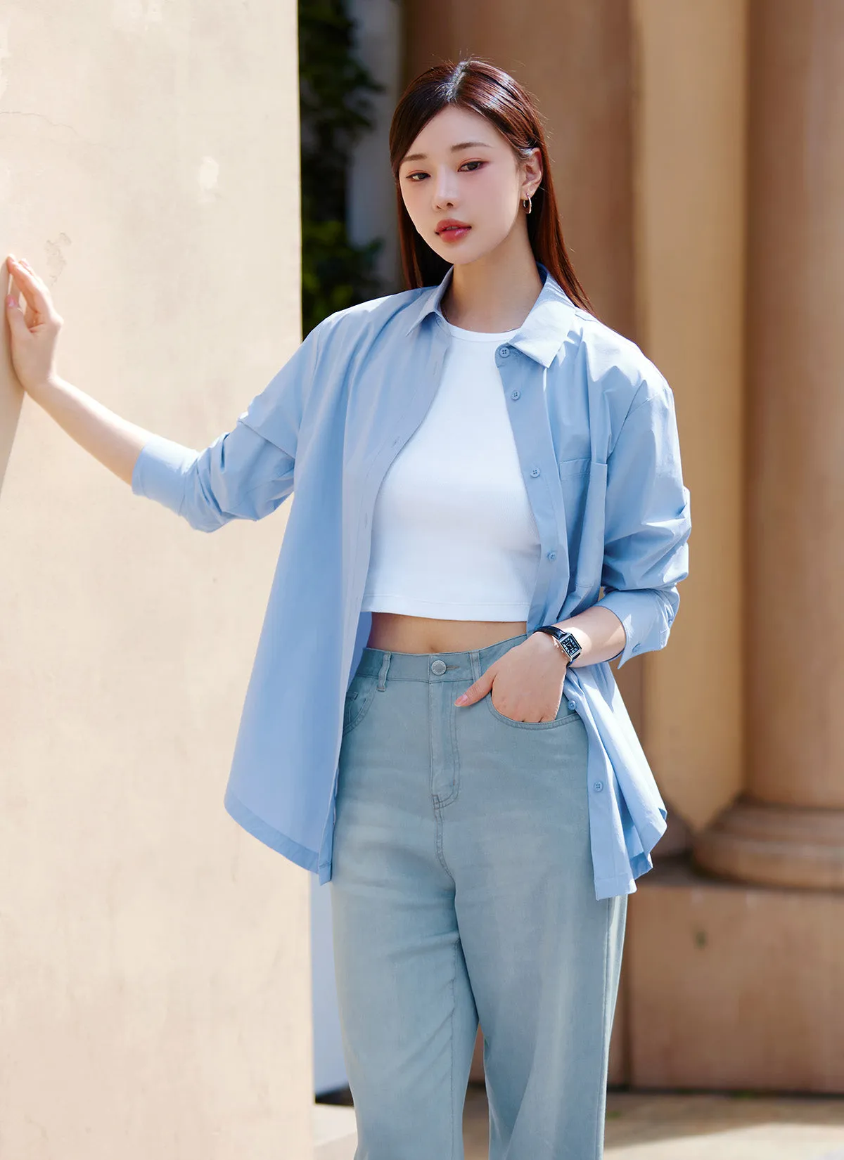 Easy Denim Wide Pants