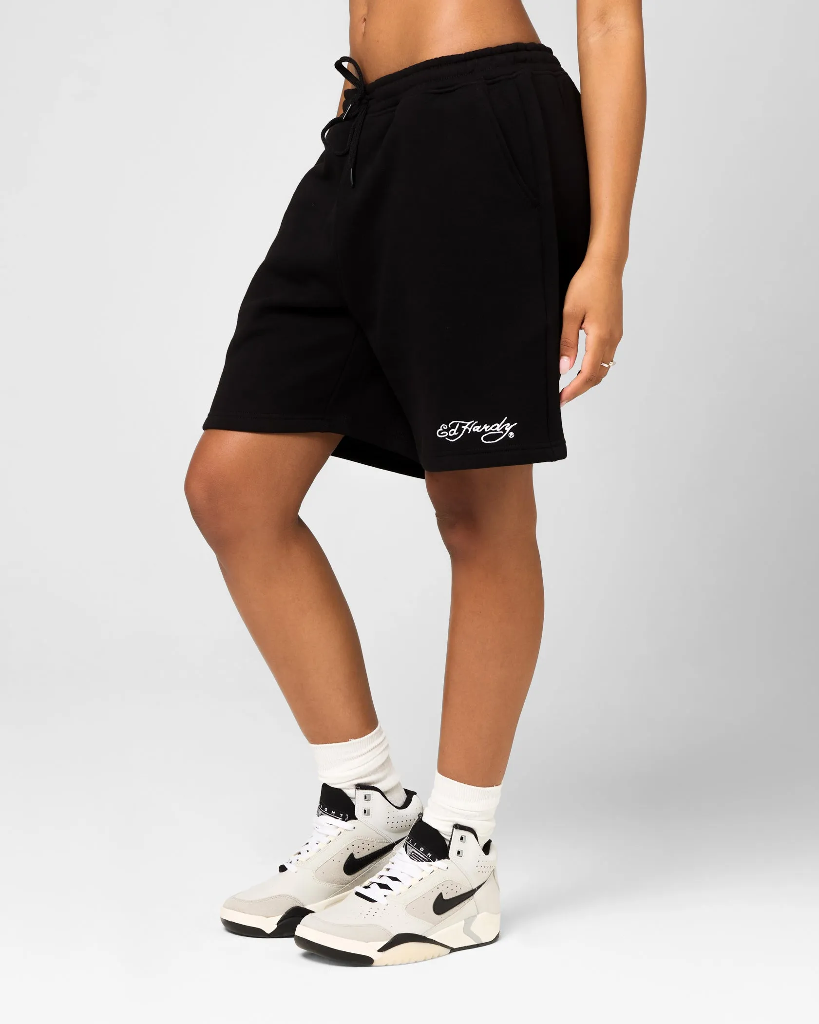 Ed Hardy Skull Fleece Shorts Black