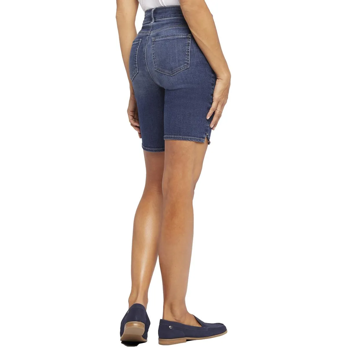 Ella Womens Slit Denim Denim Shorts