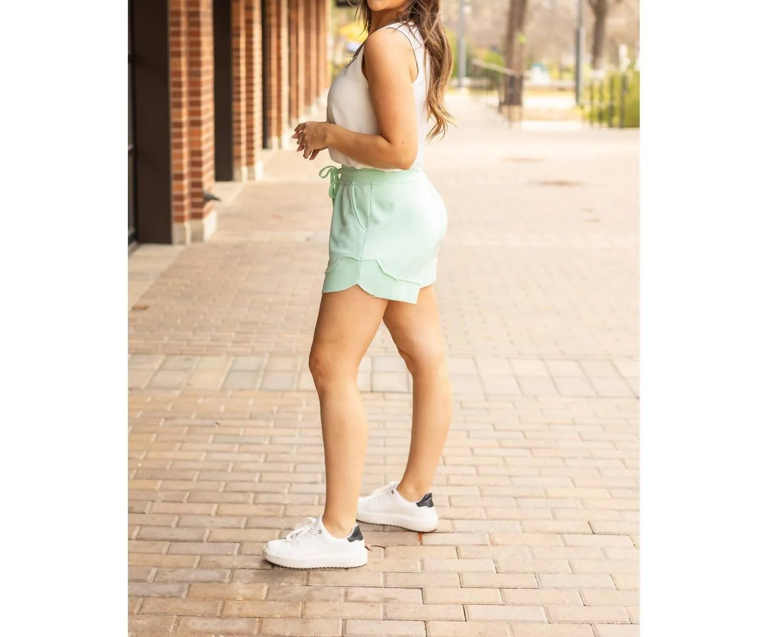 Emelia Terry Cloth Shorts In Mint