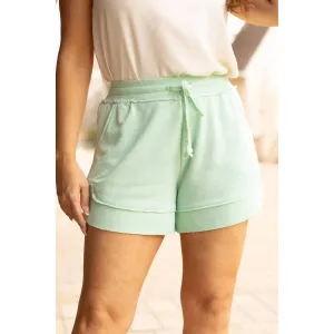 Emelia Terry Cloth Shorts In Mint