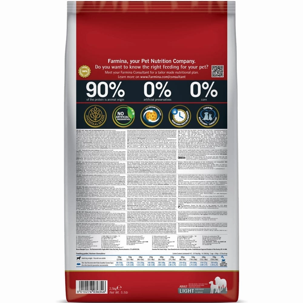 Farmina N&D Chicken & Pomegranate Ancestral Grain Light Adult Medium Maxi Dog Dry Food (Limited Shelf Life)