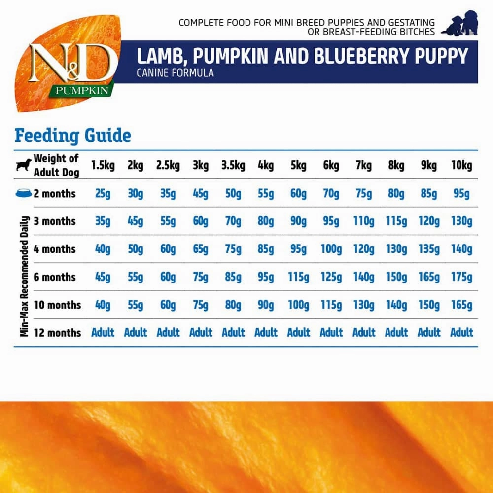 Farmina N&D Pumpkin Lamb & Blueberry Grain Free Puppy Mini Dog Dry Food