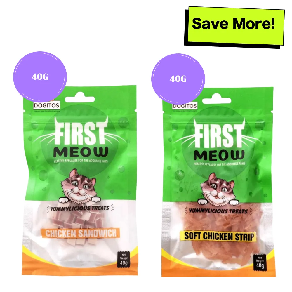 First Meow Chicken Sandwich and Chicken Strip Cat Treat Combo