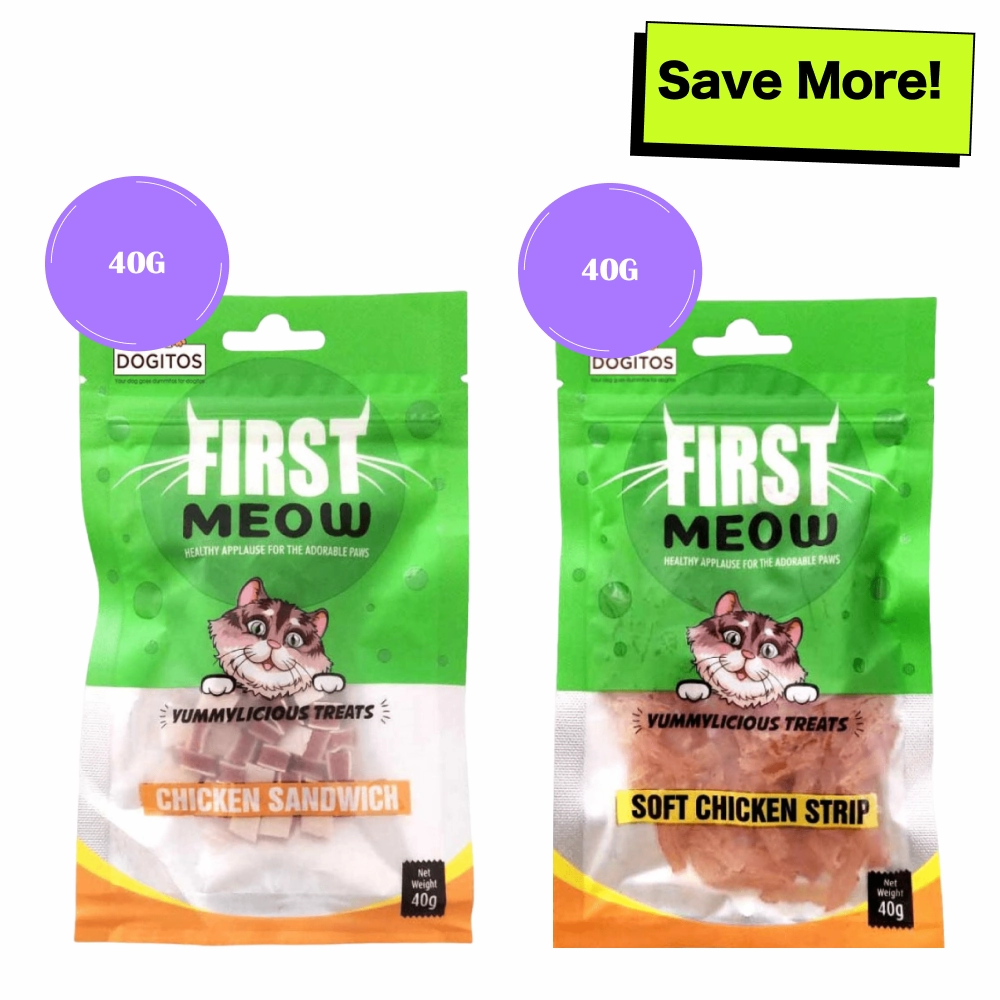 First Meow Chicken Sandwich and Chicken Strip Cat Treat Combo