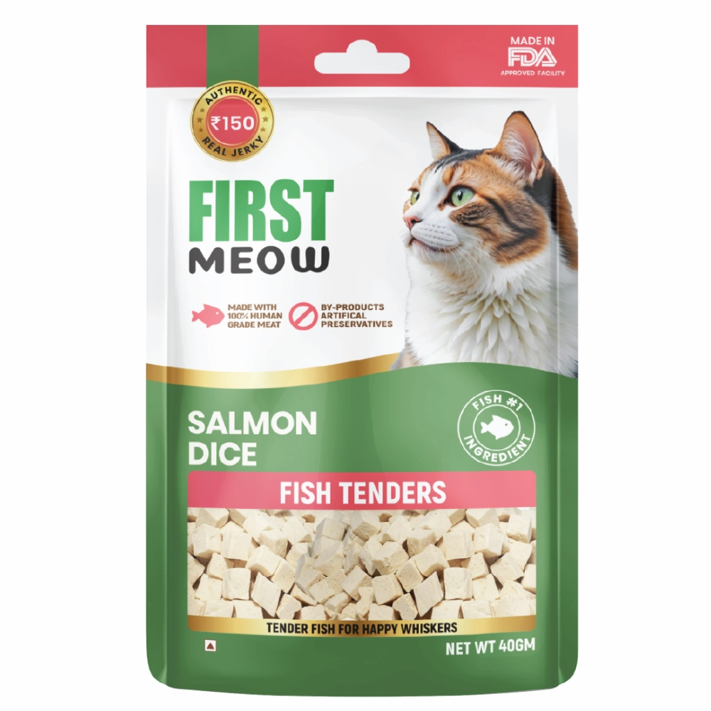 First Meow Salmon Dice Cat Treat
