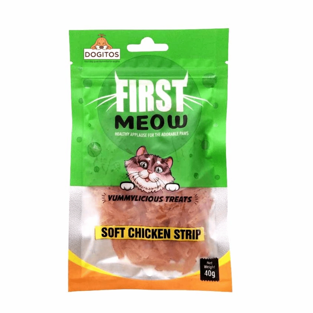 First Meow Soft Chicken Strip and Salmon Dice Cat Treat Combo