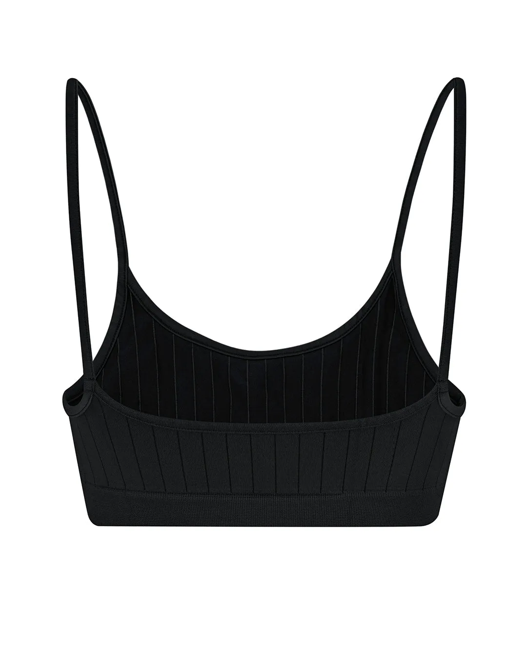 FLAT RIBBED SINCERE Bikini Bra Top | Black