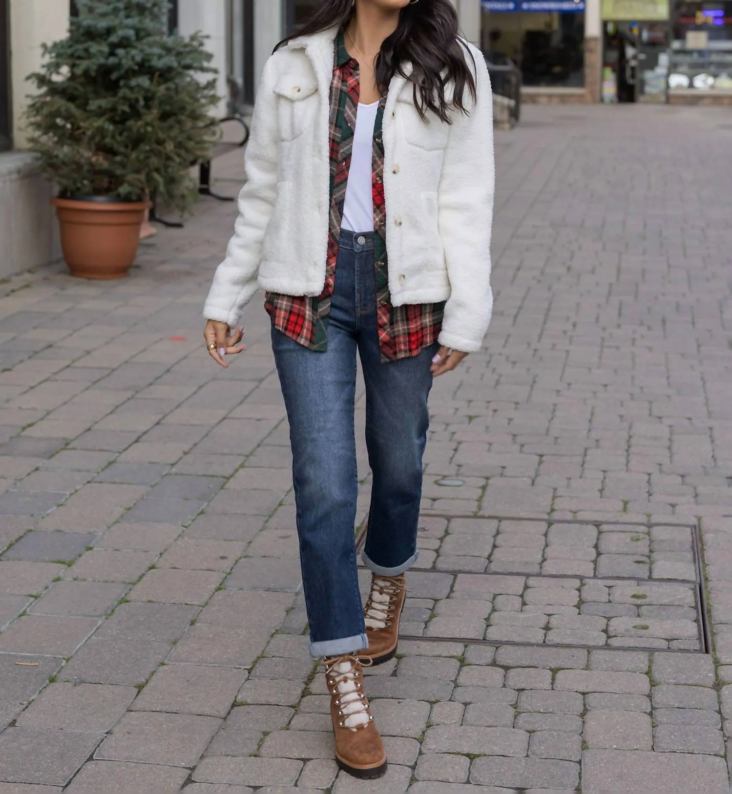 Fleece Jacket In Cream