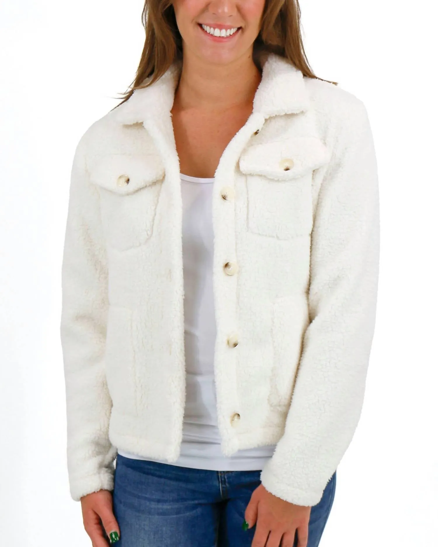 Fleece Jacket In Cream