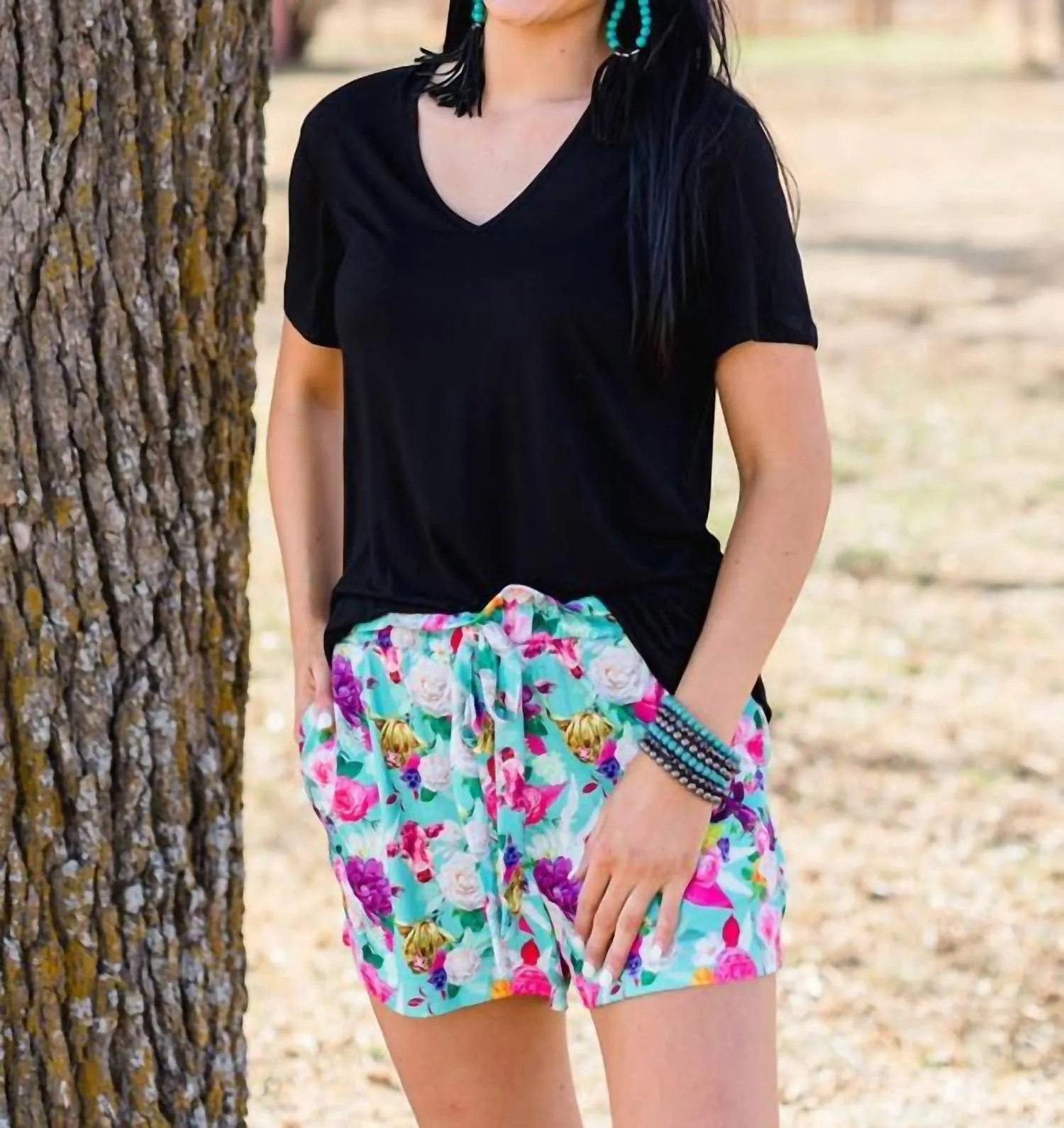 Floral Frenzy Highlander Shorts In Turquoise